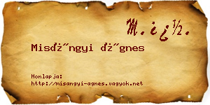 Misángyi Ágnes névjegykártya